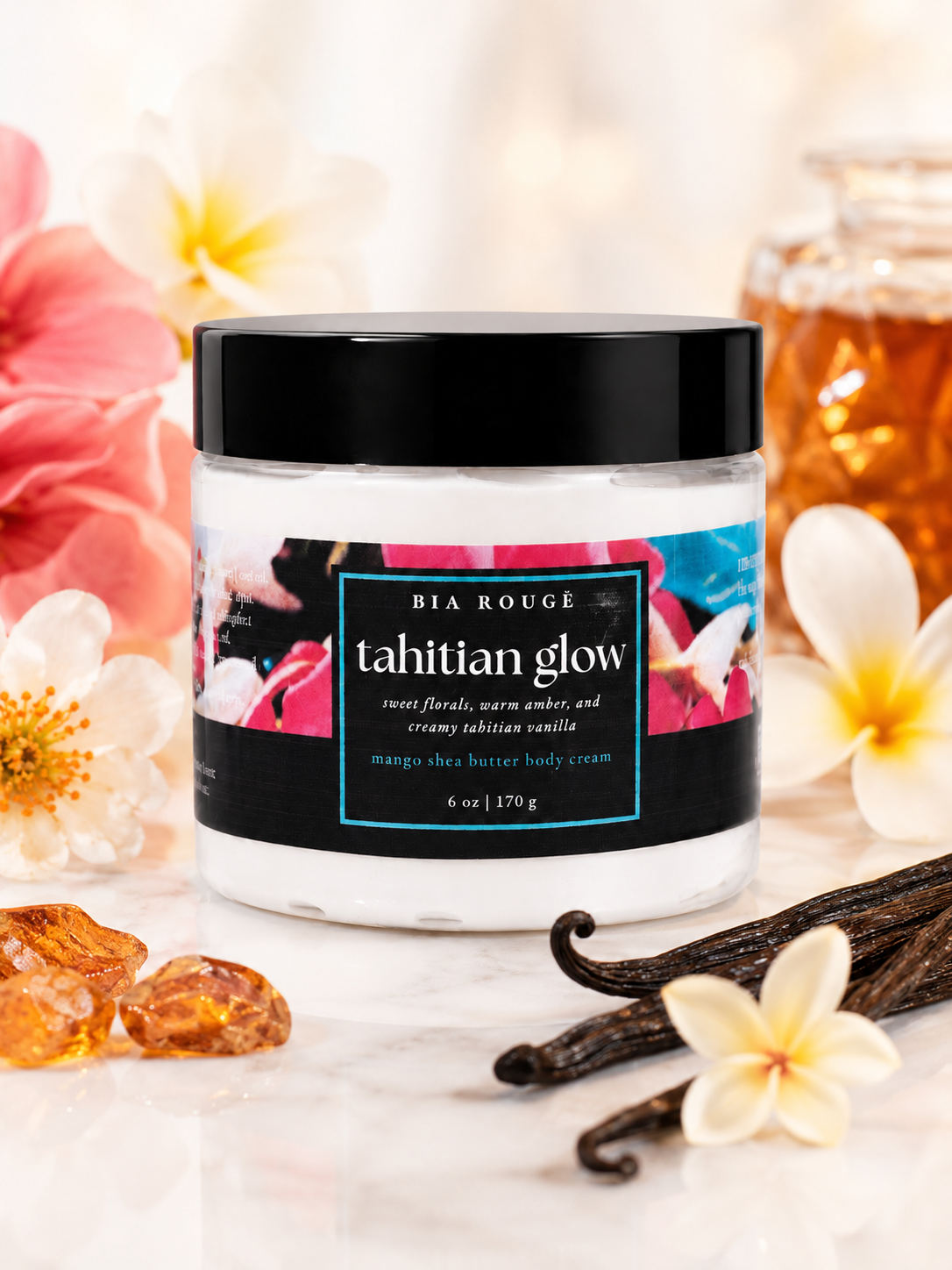 Tahitian Glow Body Cream | Hydrating Vanilla Amber Moisturizer